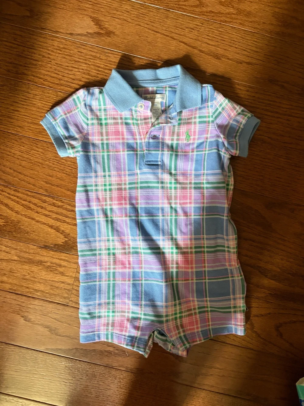Ralph Lauren Kids Pastel Plaid Polo - Light Blue, Pink & Green